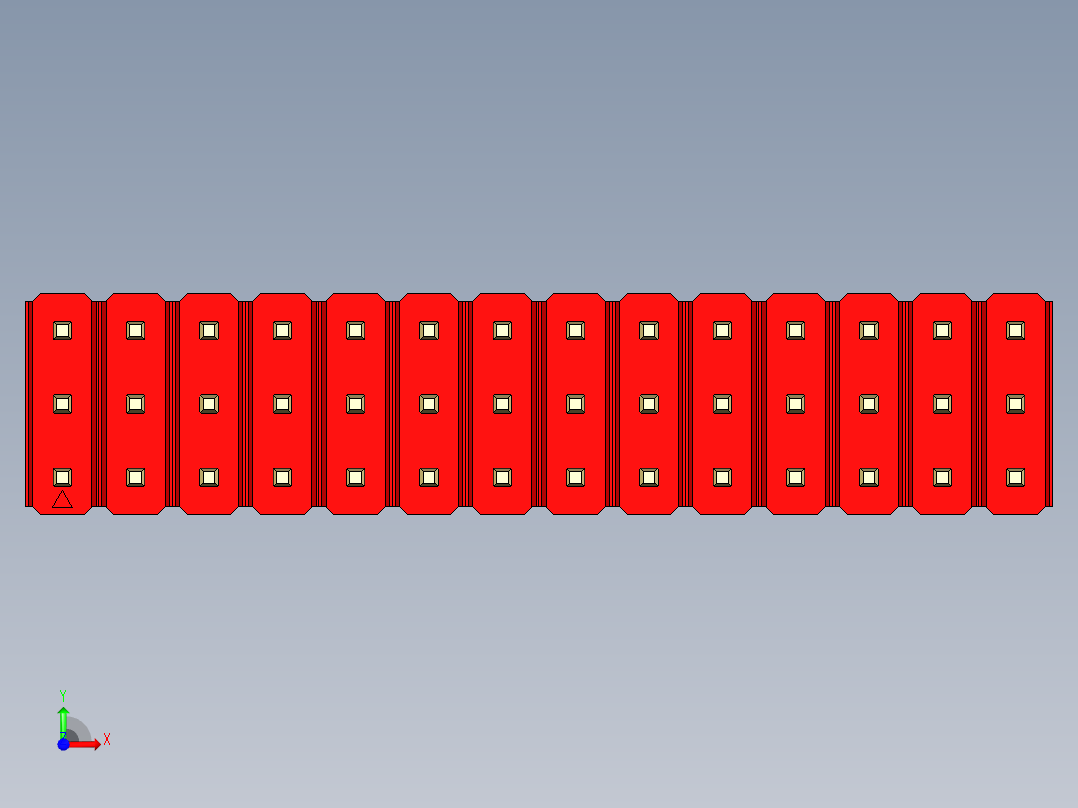 彩色公头100mil（2.54mm）系列-DS1021_red_3x14p_100mil_Type5_rev1.0前视图