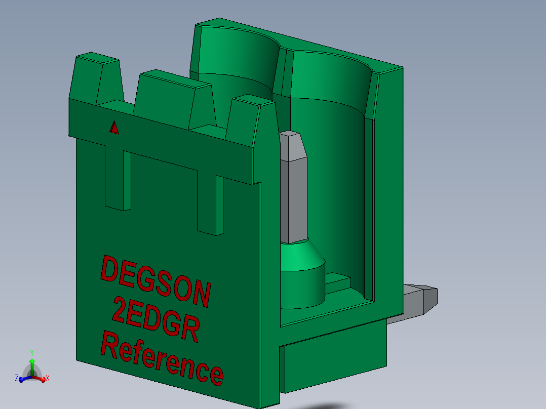DEGSON 2EDG 系列 5.0mm 可插拔接线端子组-2EDGR-5.0_5.08-xxP-14-00AH主视图