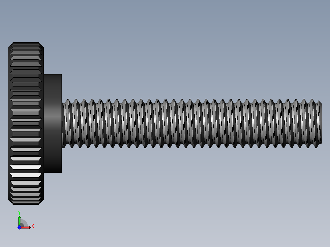 滚花旋钮-Knurled Knob 10-32x0.625x1.000.SLDPRT前视图