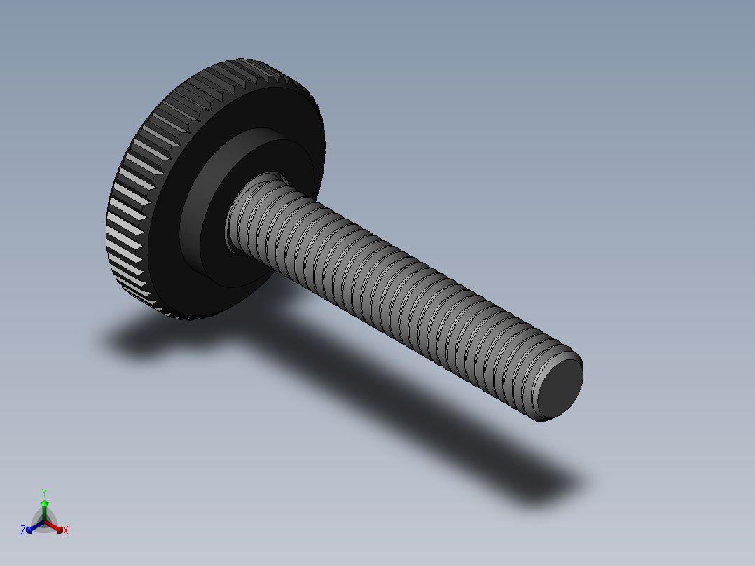 滚花旋钮-Knurled Knob 10-32x0.625x1.000.SLDPRT正等轴测图