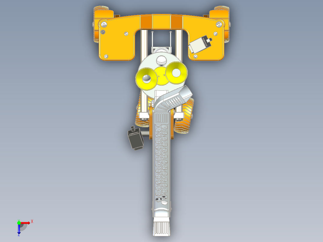 月球采样系统三维小车模型俯视图