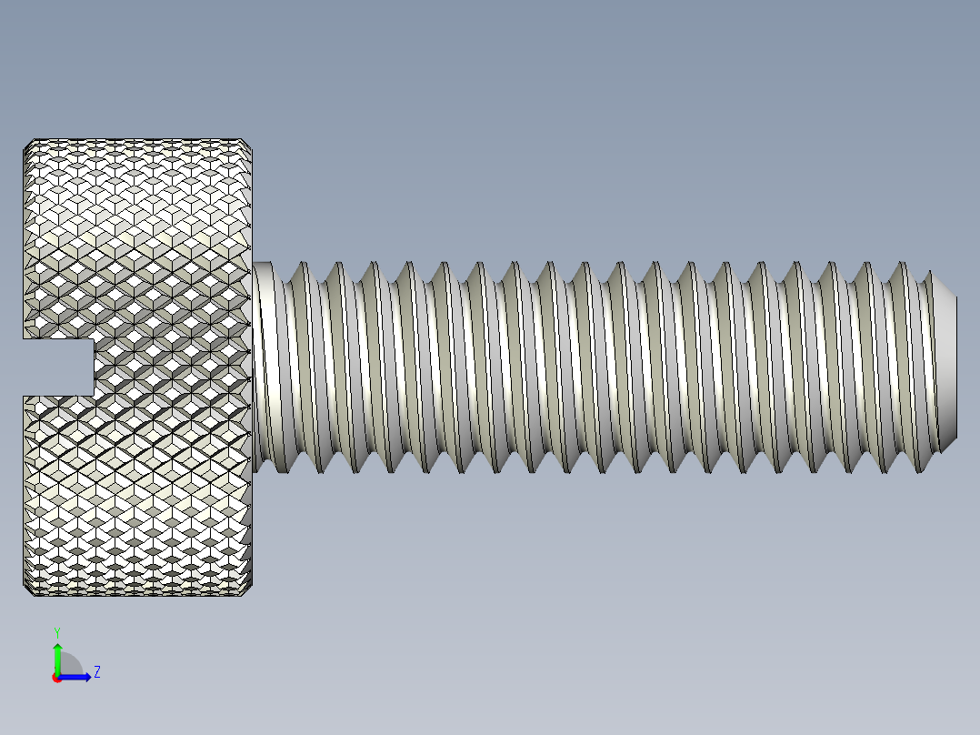 开槽滚花螺钉-M3 x 10mm左视图