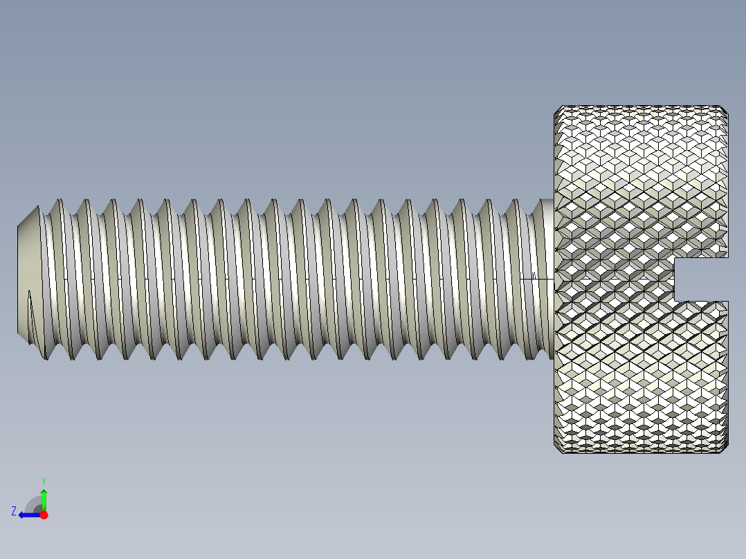 开槽滚花螺钉-M3 x 10mm右视图