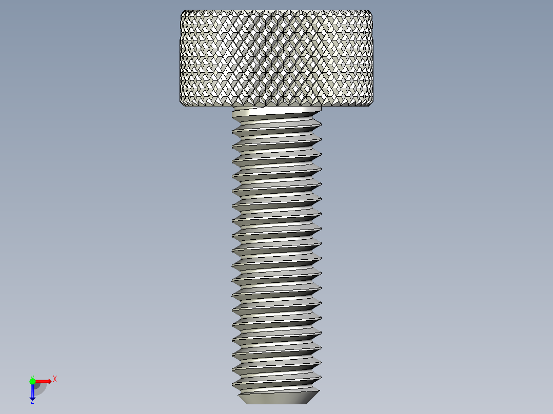 开槽滚花螺钉-M3 x 10mm俯视图