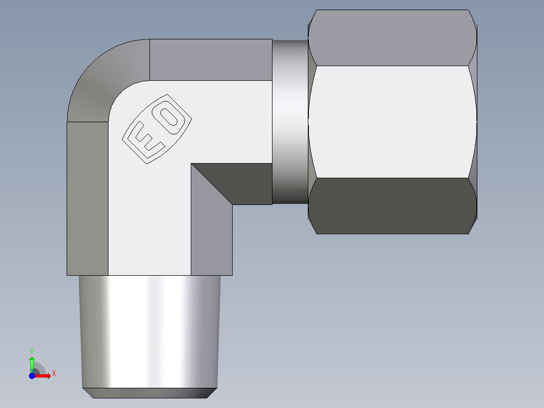 卡套式工业通用硬管接头EO_Male_stud_elbow_WE08SR71前视图