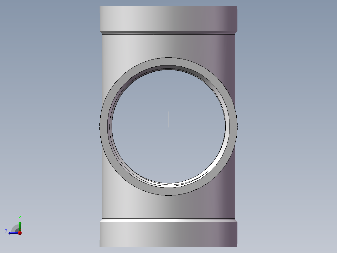 四通-等径内丝 DN40右视图