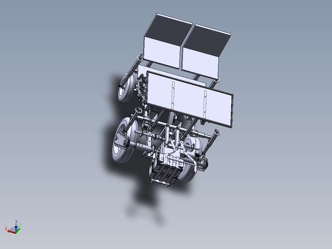 移栽机总装模型和二维