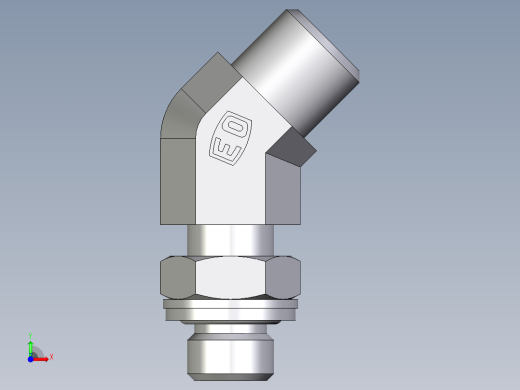 卡套式工业通用硬管接头EO_Adjustable_locknut_45_deg_elbow_VEE06LMOMDCF前视缩略图