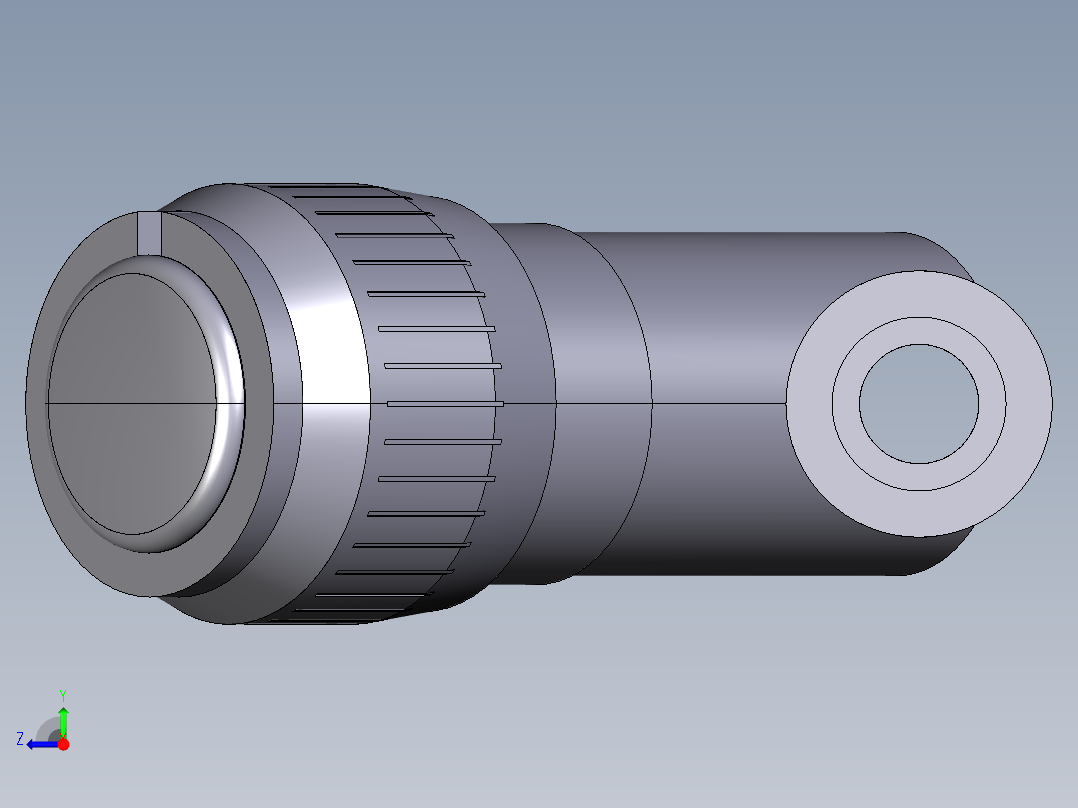 5VRDV 溶剂焊接用雄性末端止回阀，公制系列右视图