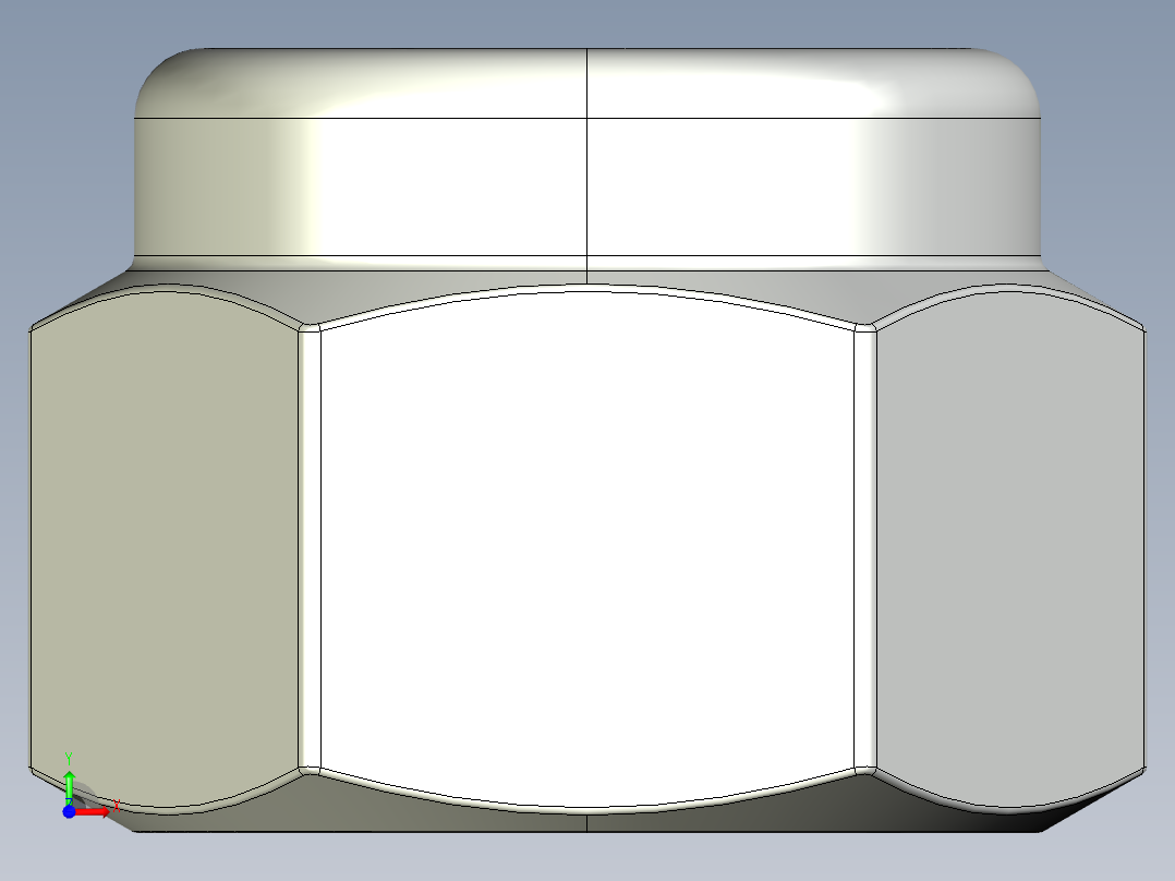 紧固件-STEP 0.3750 Lock Nut前视图