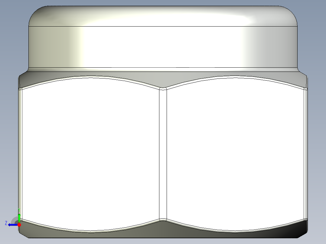 紧固件-STEP 0.3750 Lock Nut右视图