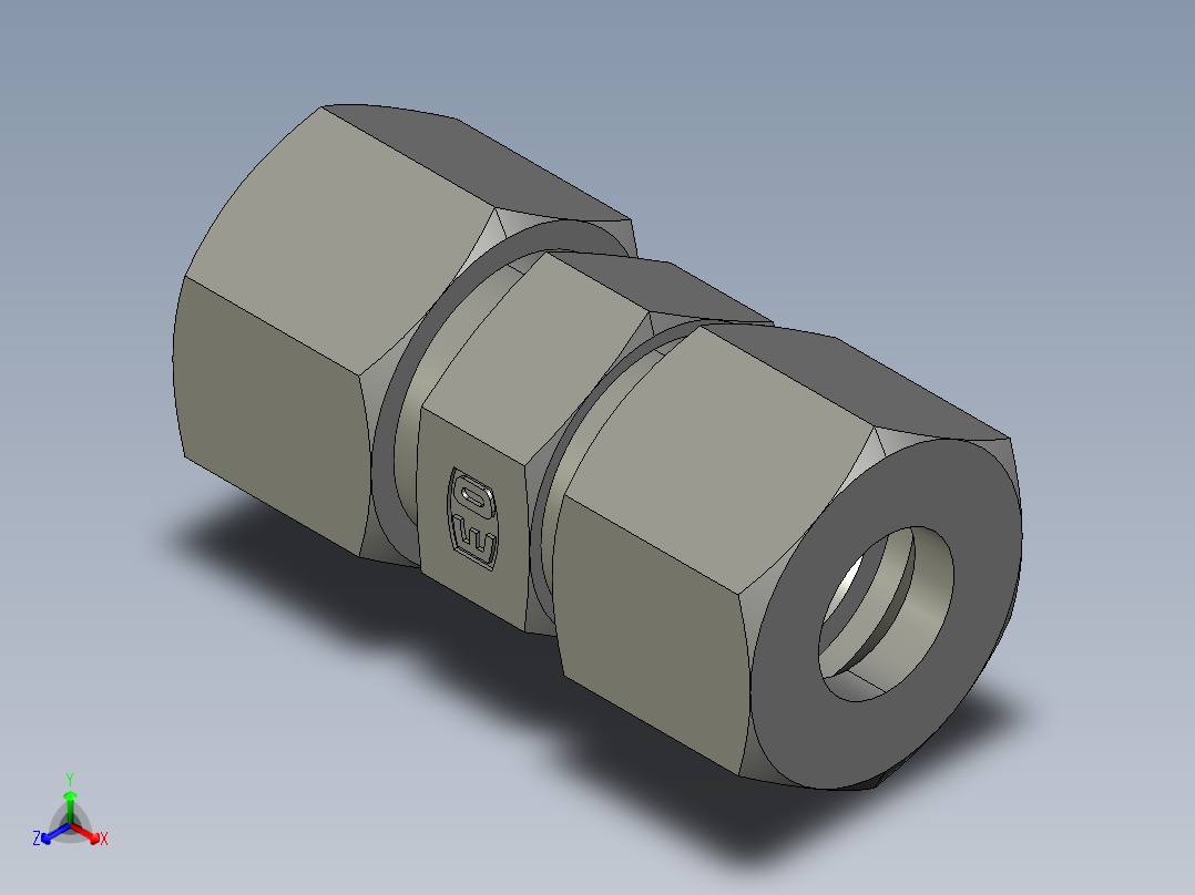卡套式工业通用硬管接头EO Union G12ZS71正等轴测图