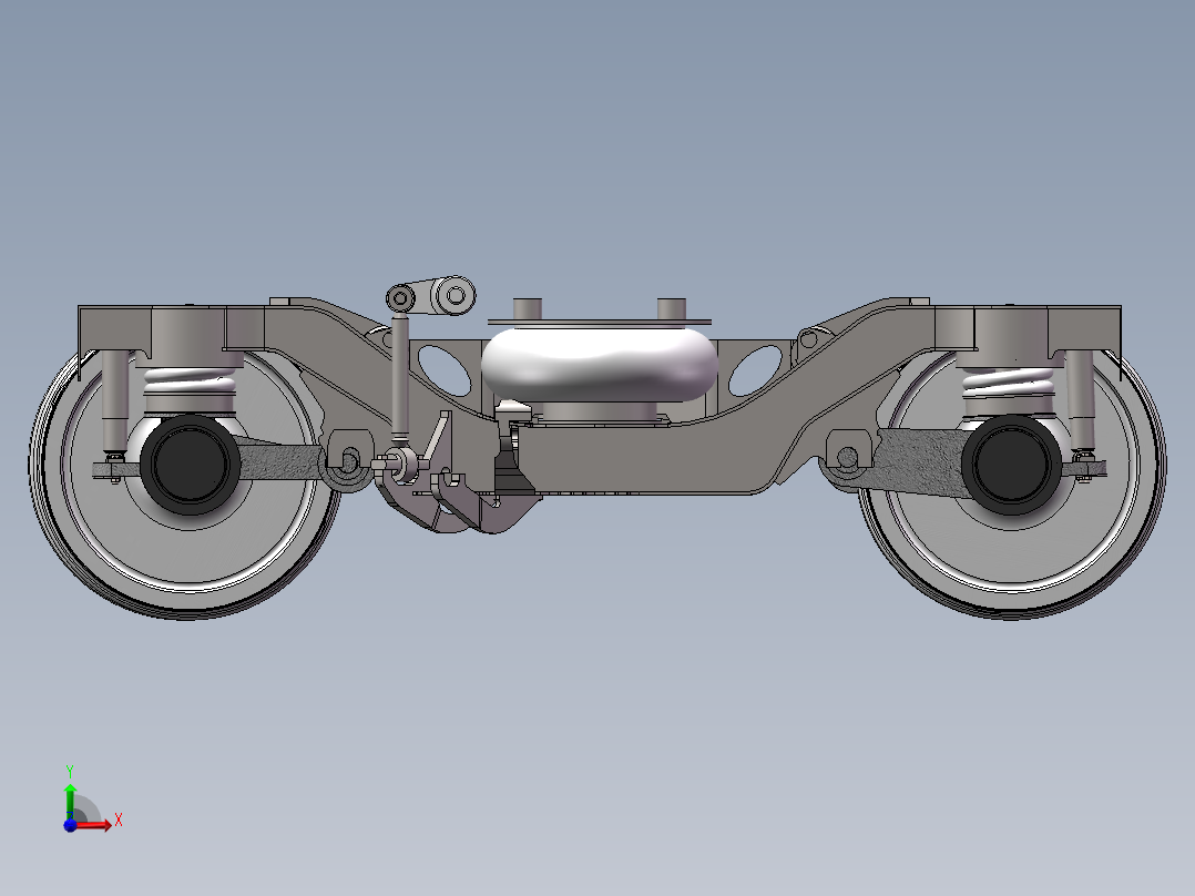 CRH380转向架 动车组转向架三维实体仿真设计前视图