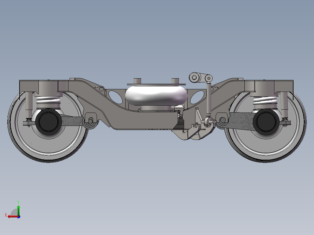 CRH380转向架 动车组转向架三维实体仿真设计后视图
