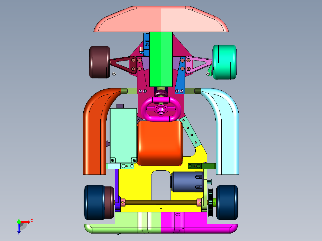 无线遥控汽车卡丁车俯视图