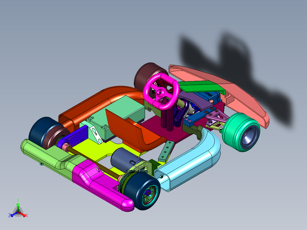 无线遥控汽车卡丁车正等轴测图