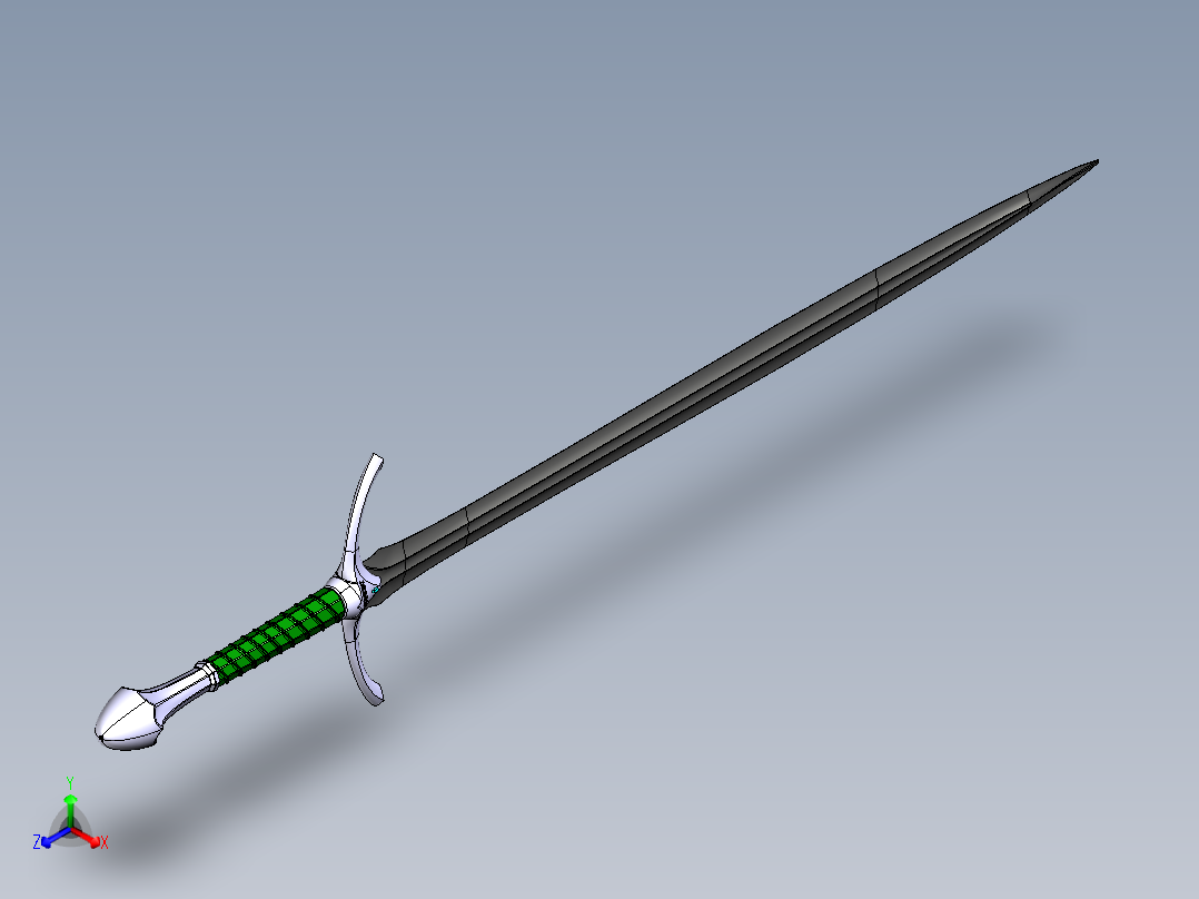 剑、宝剑(97)正等轴测图