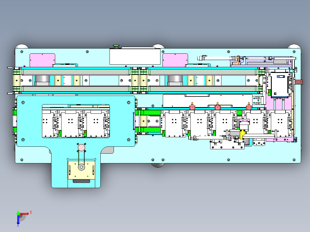 一种皮带线升降设备sw18可编辑俯视图