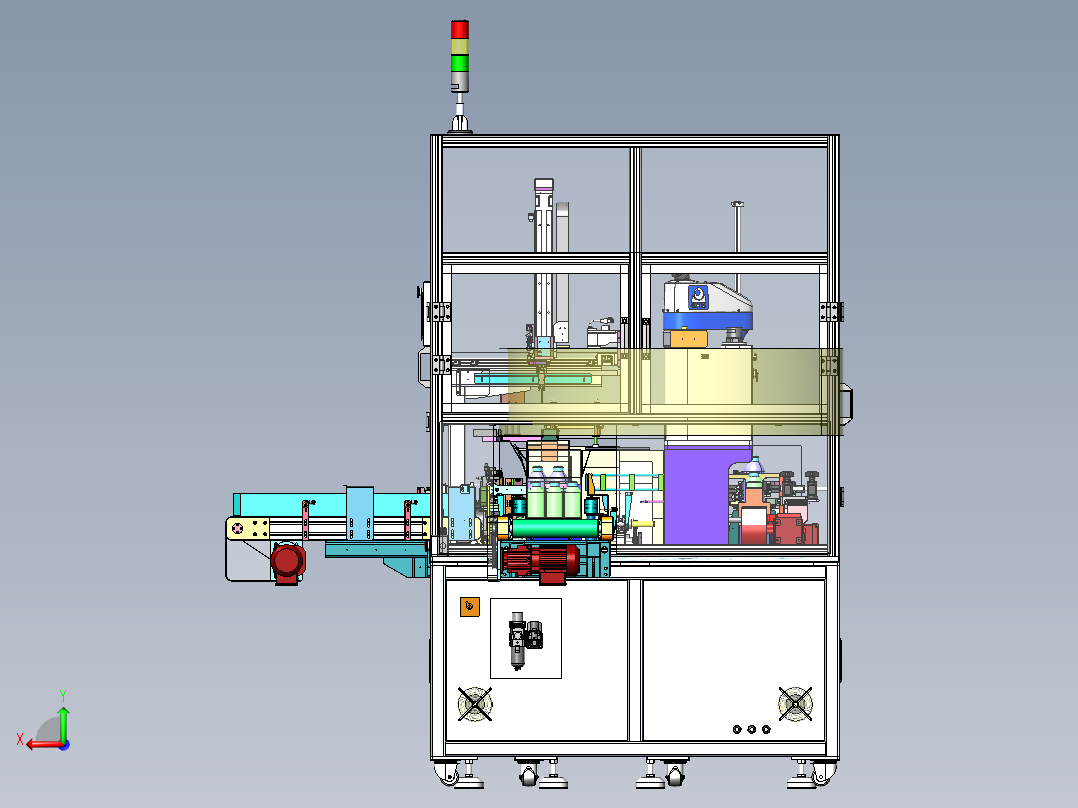 药水瓶自动开箱装箱设备（含DFM,BOM）sw17可编辑后视图