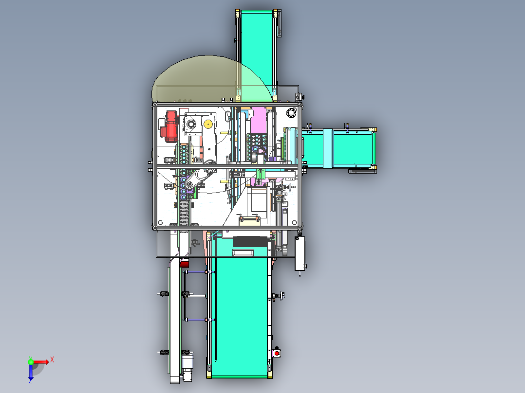 药水瓶自动开箱装箱设备（含DFM,BOM）sw17可编辑俯视图