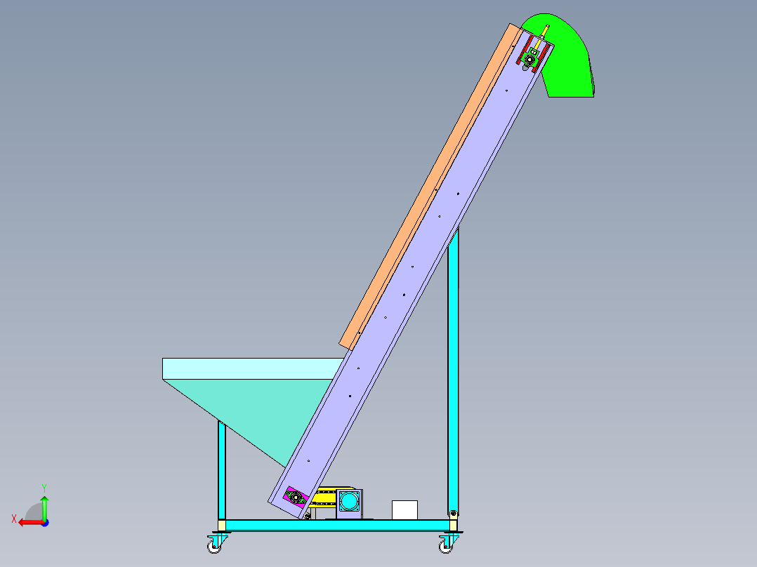 送料提升机step后视图
