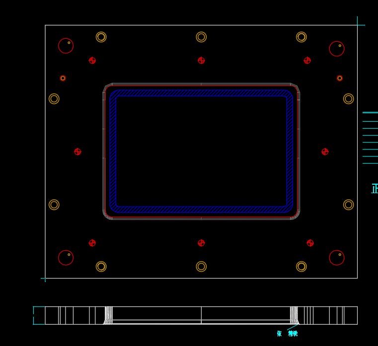 笔记本电脑A面外壳60度折弯模具设计图