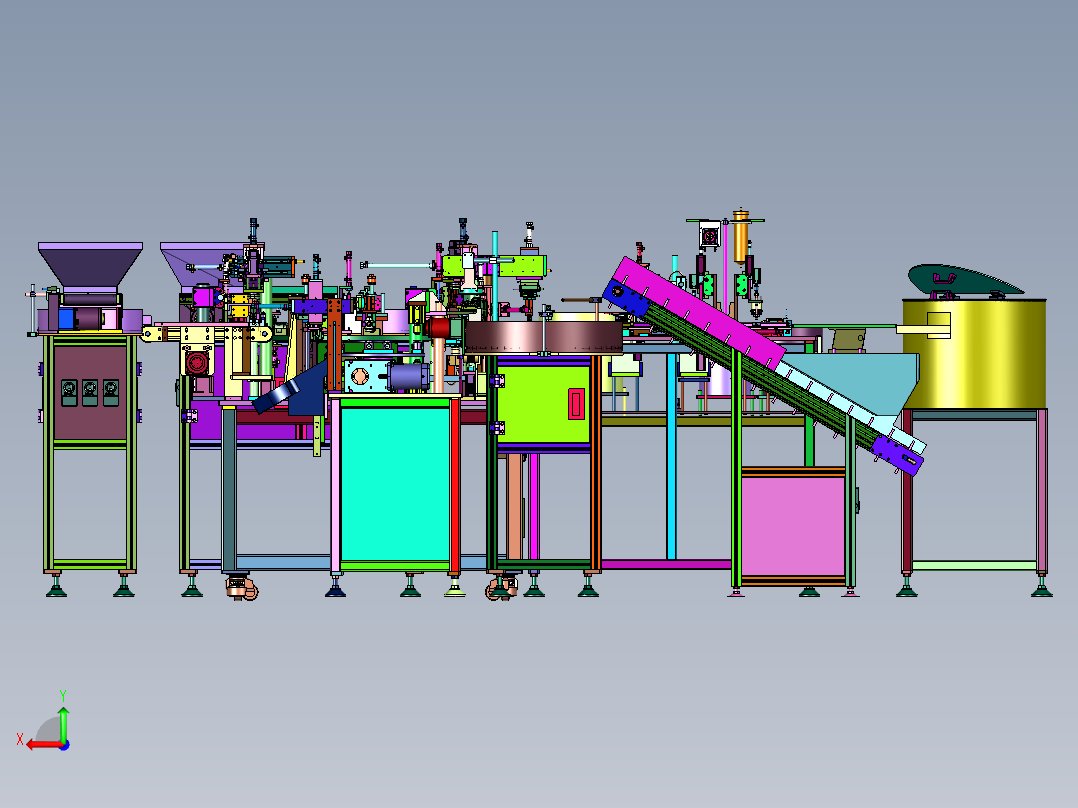 花洒式喷头自动组装机后视图