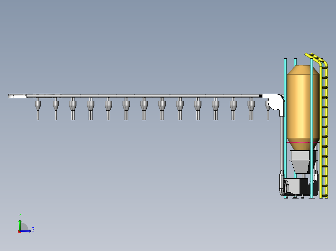 投喂系统左视图