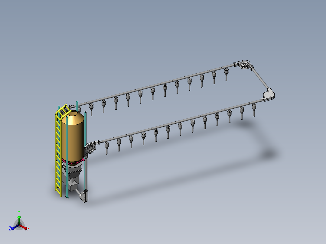 投喂系统正等轴测图
