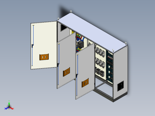 三柜组装双电源刀开关plc控制柜（不带延时） 55775