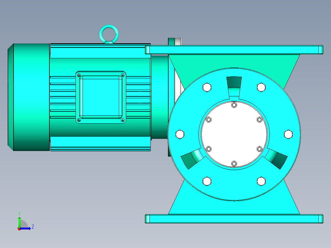 星型卸料器左视图