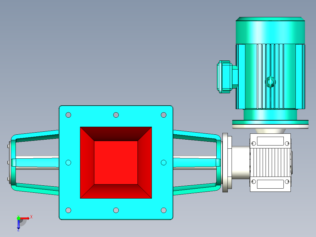 星型卸料器俯视图