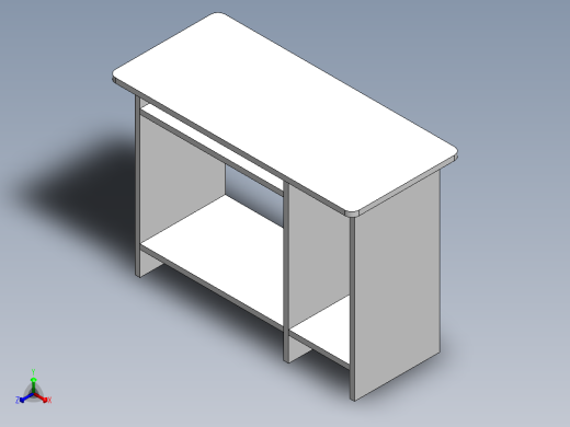 简易电脑桌48正等轴测缩略图
