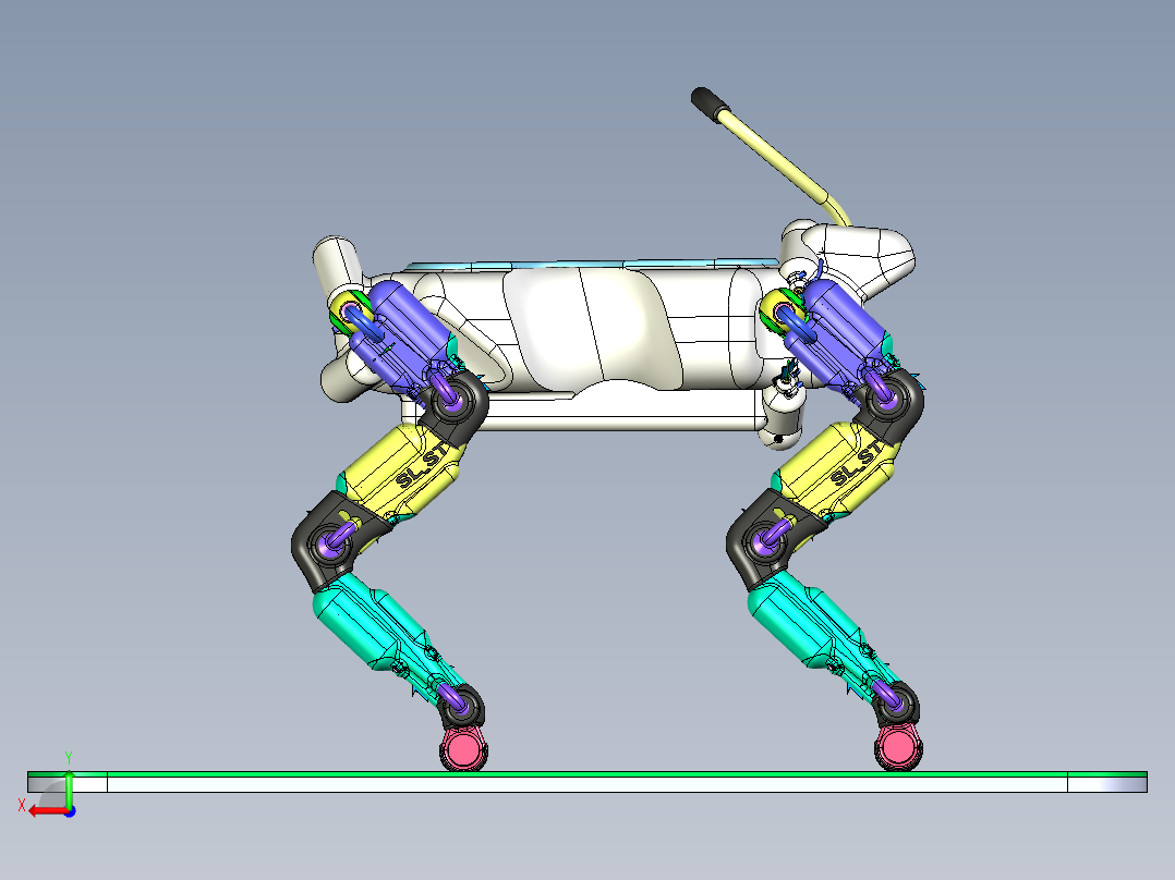 载人四足机器狗后视图