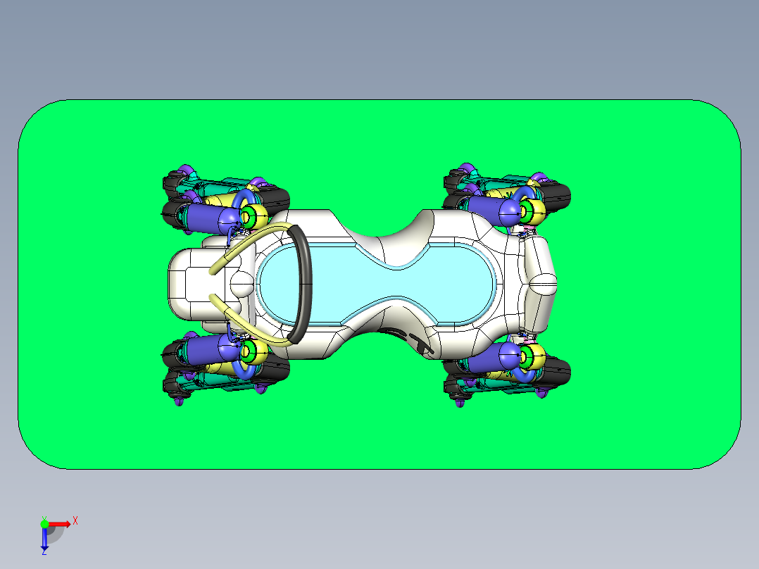 载人四足机器狗俯视图