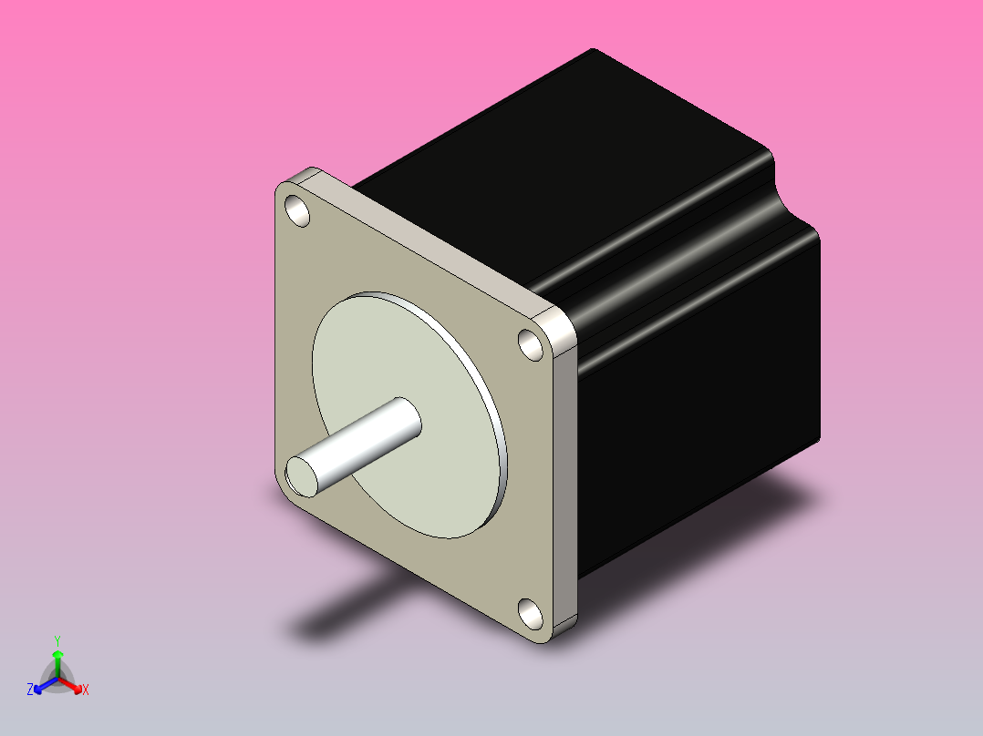 NEMA23+步进发动机正等轴测图