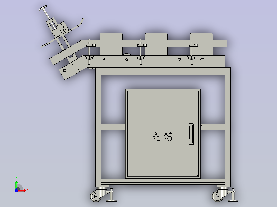 纸盒加工的传送装置前视图