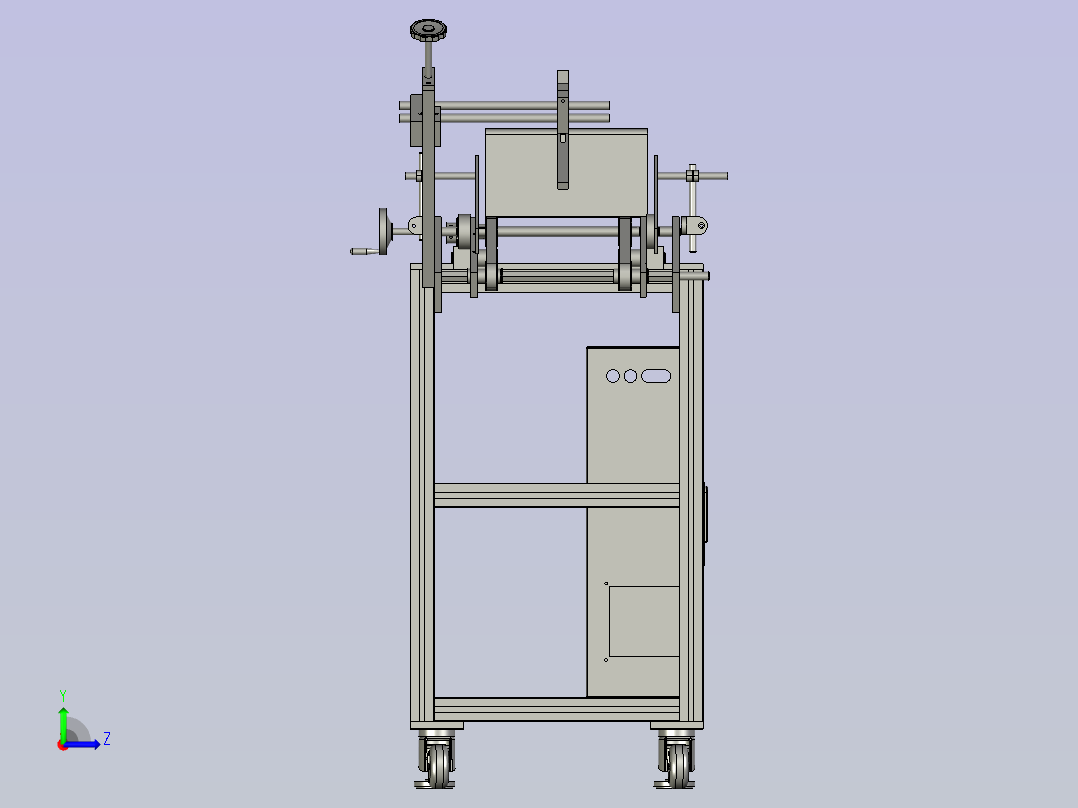 纸盒加工的传送装置左视图