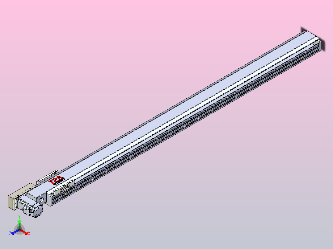 皮带直线轴半封闭可选导轨TPA-HNB-120D-110-L1550-ML-C-P40-N3主视图