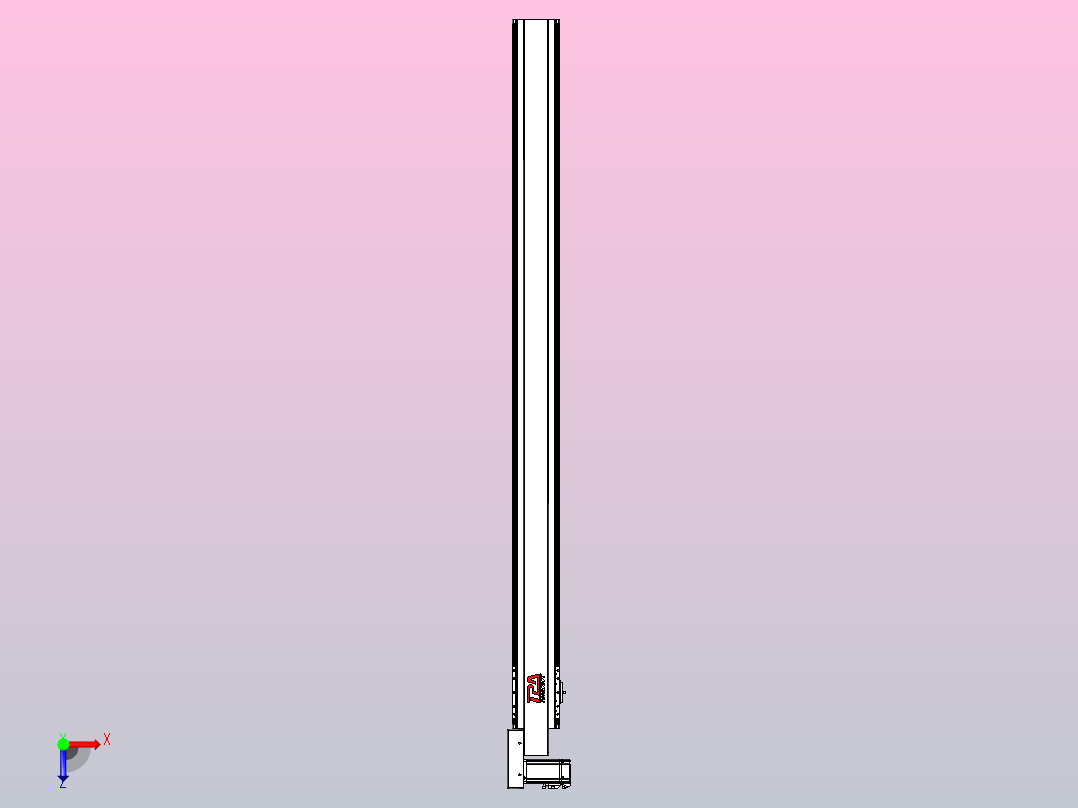 皮带直线轴半封闭可选导轨TPA-HNB-120D-110-L1550-ML-C-P40-N3俯视图