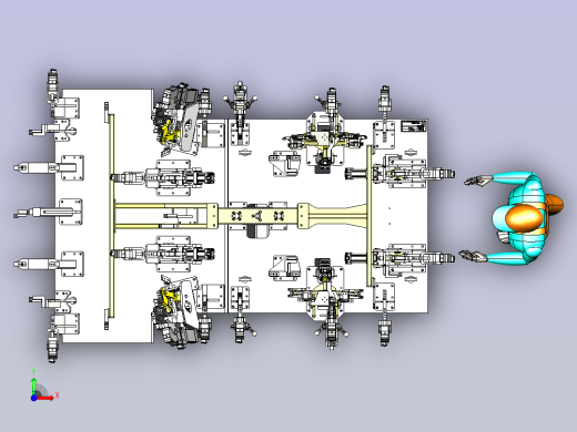一款车顶点焊夹具前视缩略图