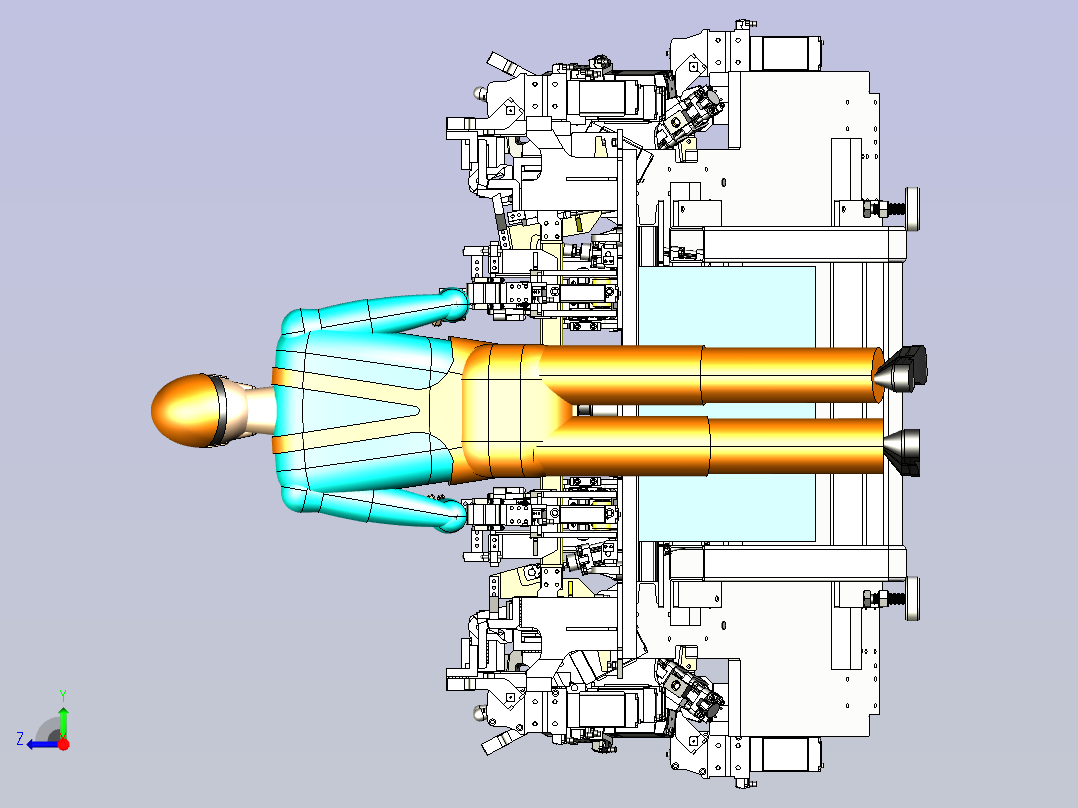 一款车顶点焊夹具右视图