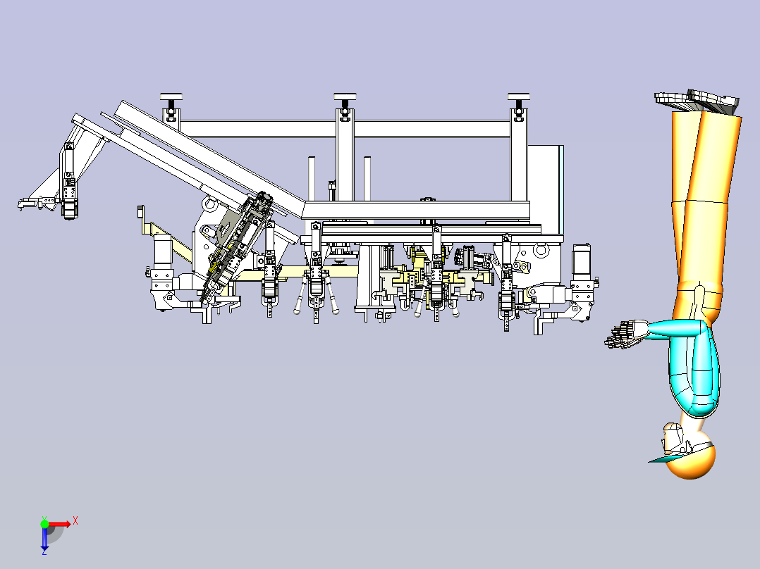 一款车顶点焊夹具俯视图