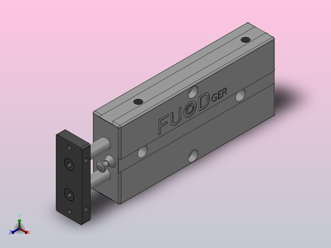 FY-TN系列双轴气缸[FY-TN-10X50-S]主视图