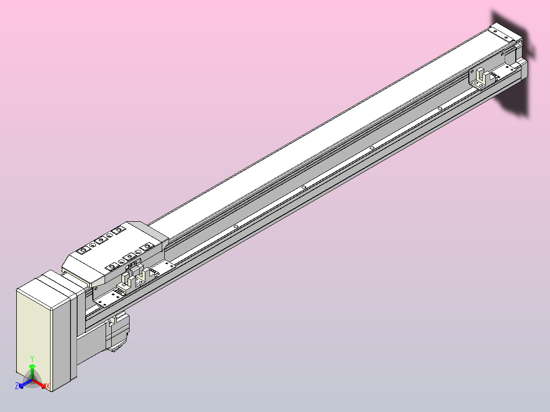 滚珠丝杠直线轴内置导轨TPA-GCR-50-1210C-L500-MP-M10-N3正等轴测图
