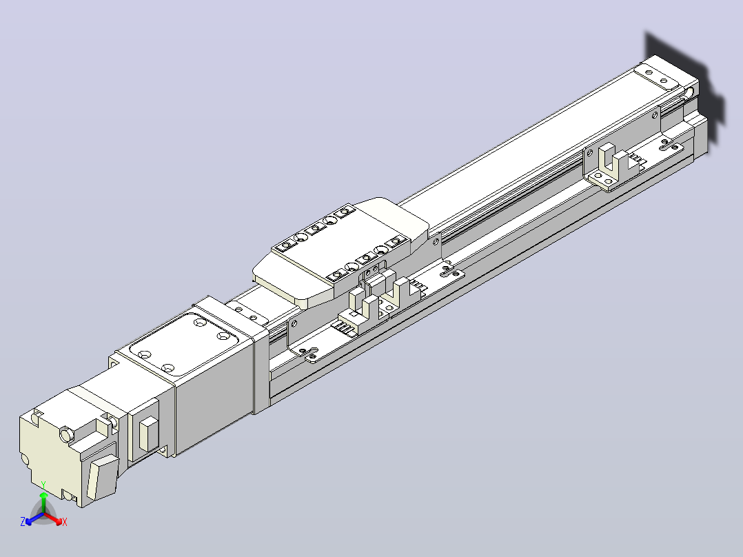 滚珠丝杠直线轴内置导轨TPA-GCR-40-1210C-L150-M-M10-N3正等轴测图