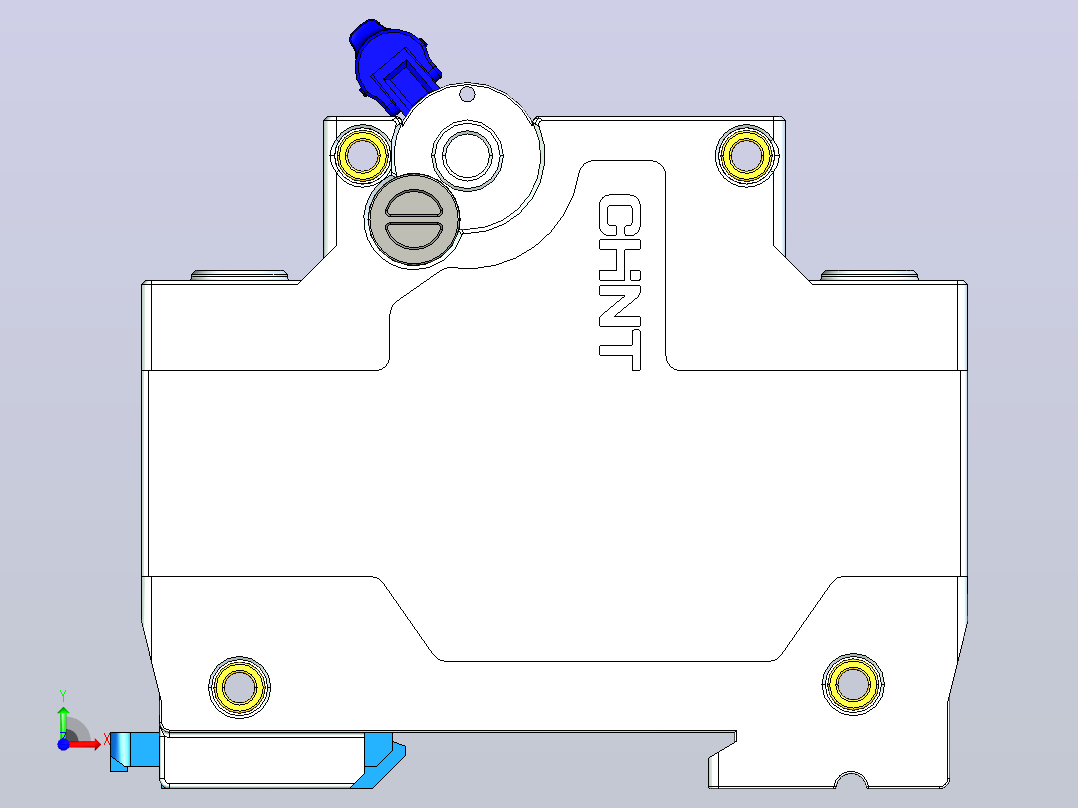 NBDP-125 4P塑料外壳式断路器三维模型202404前视图