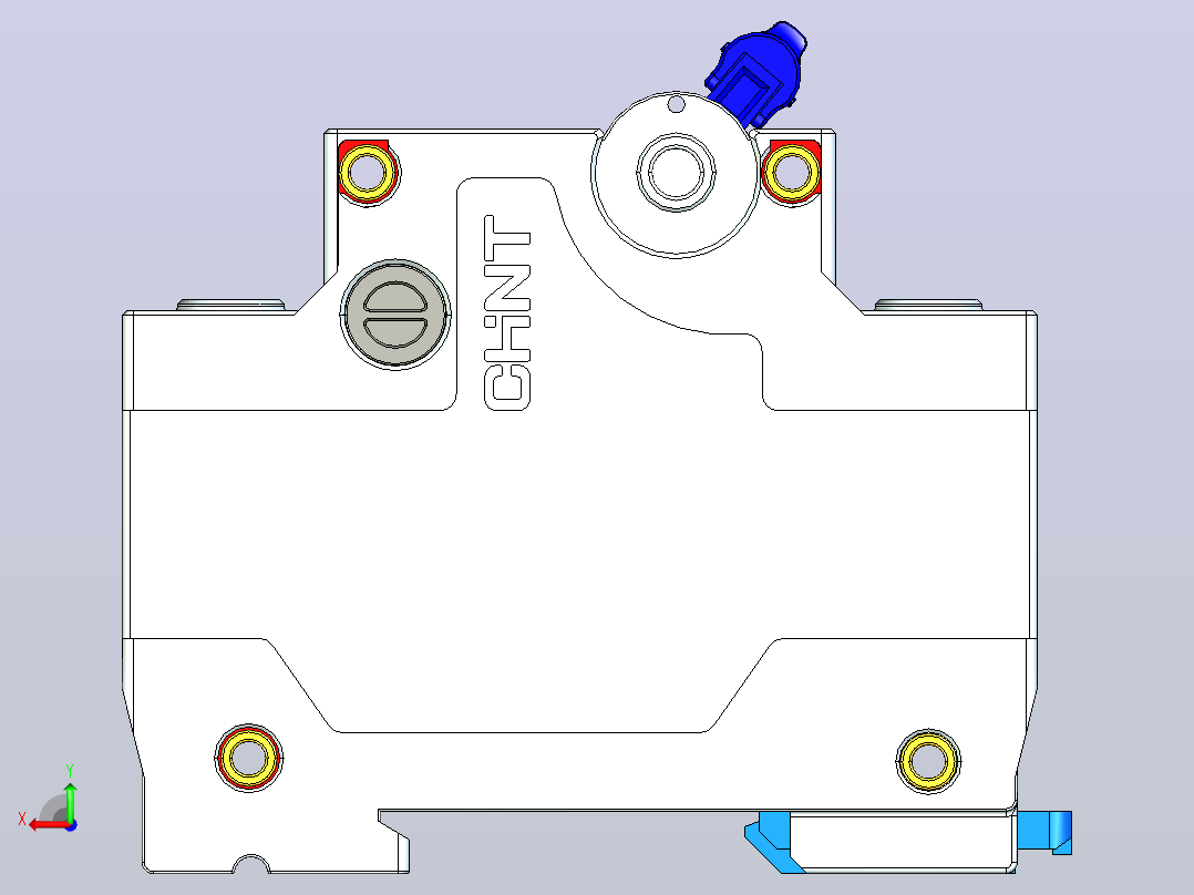 NBDP-125 4P塑料外壳式断路器三维模型202404后视图