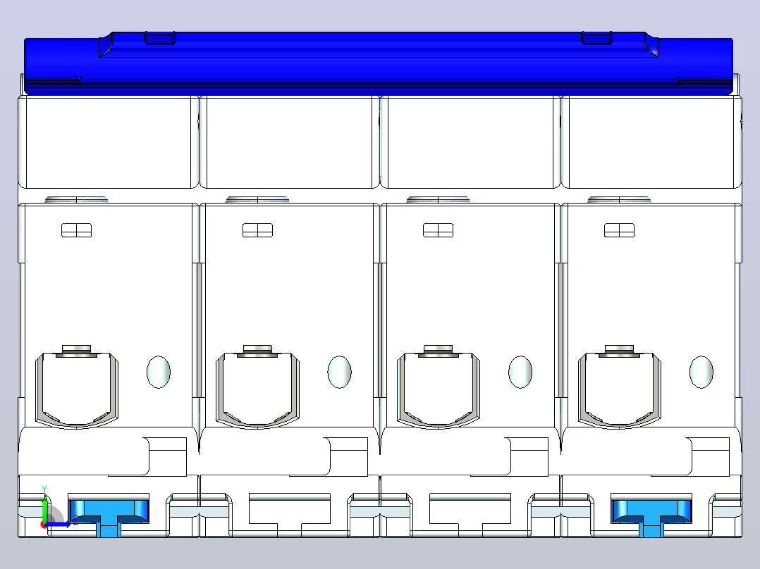 NBDP-125 4P塑料外壳式断路器三维模型202404左视图
