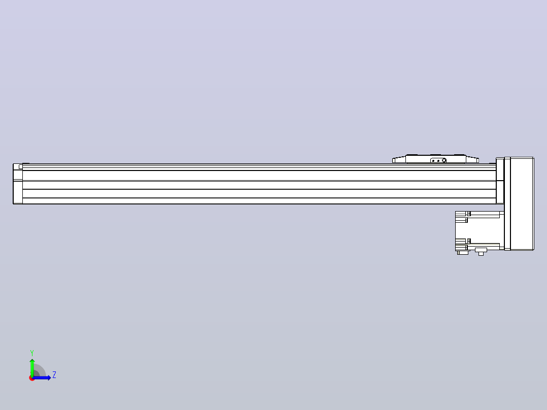 滚珠丝杠直线轴内置导轨TPA-GCR-80-1610C-L550-MP-M40-N3左视图